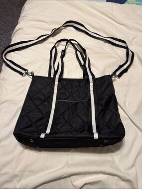 SOL and SELENE Black Tote with Quilted Interior